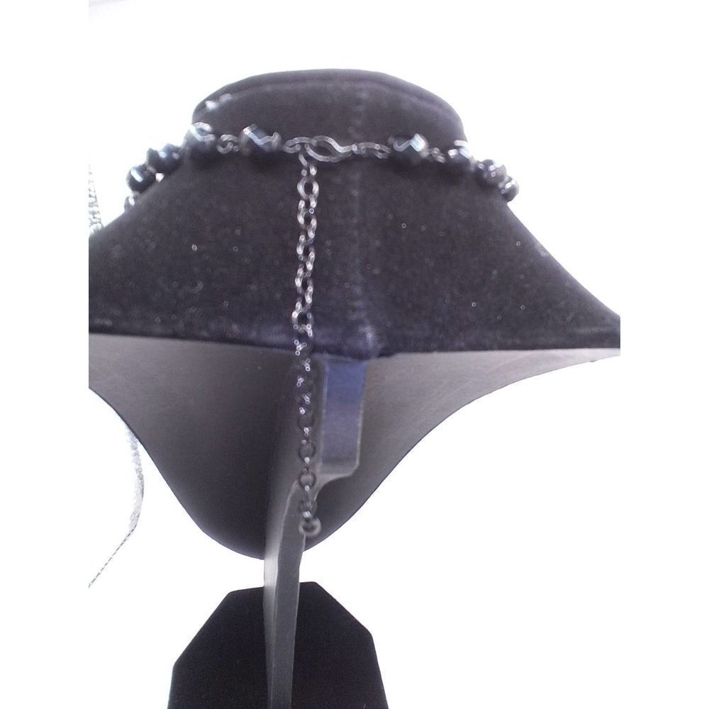 Three Rows Black beaded Necklace! - Picture 2 of 9